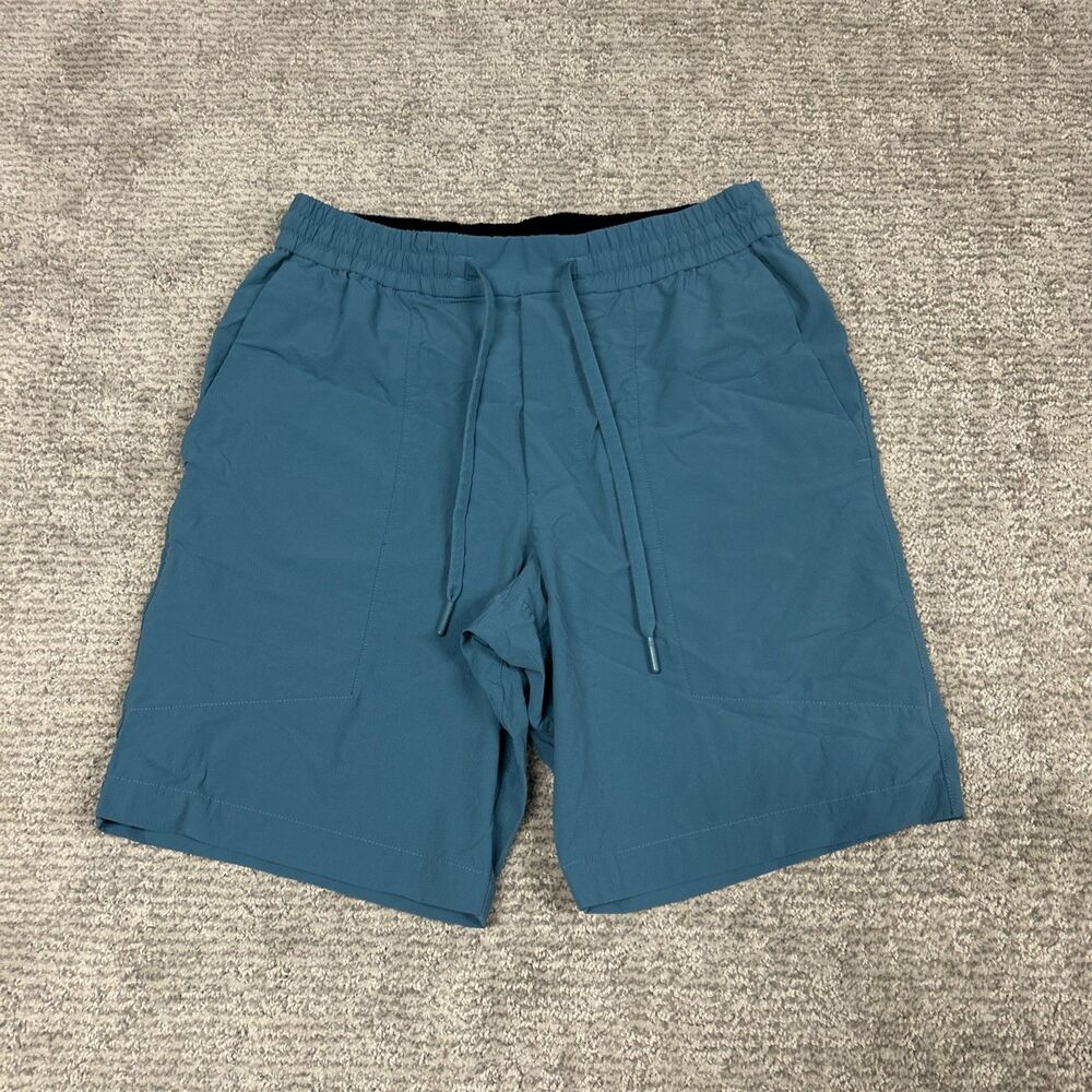 Lululemon Bowline Shorts Mens Small Turquoise Blue Athletic Gym Stretch Pockets